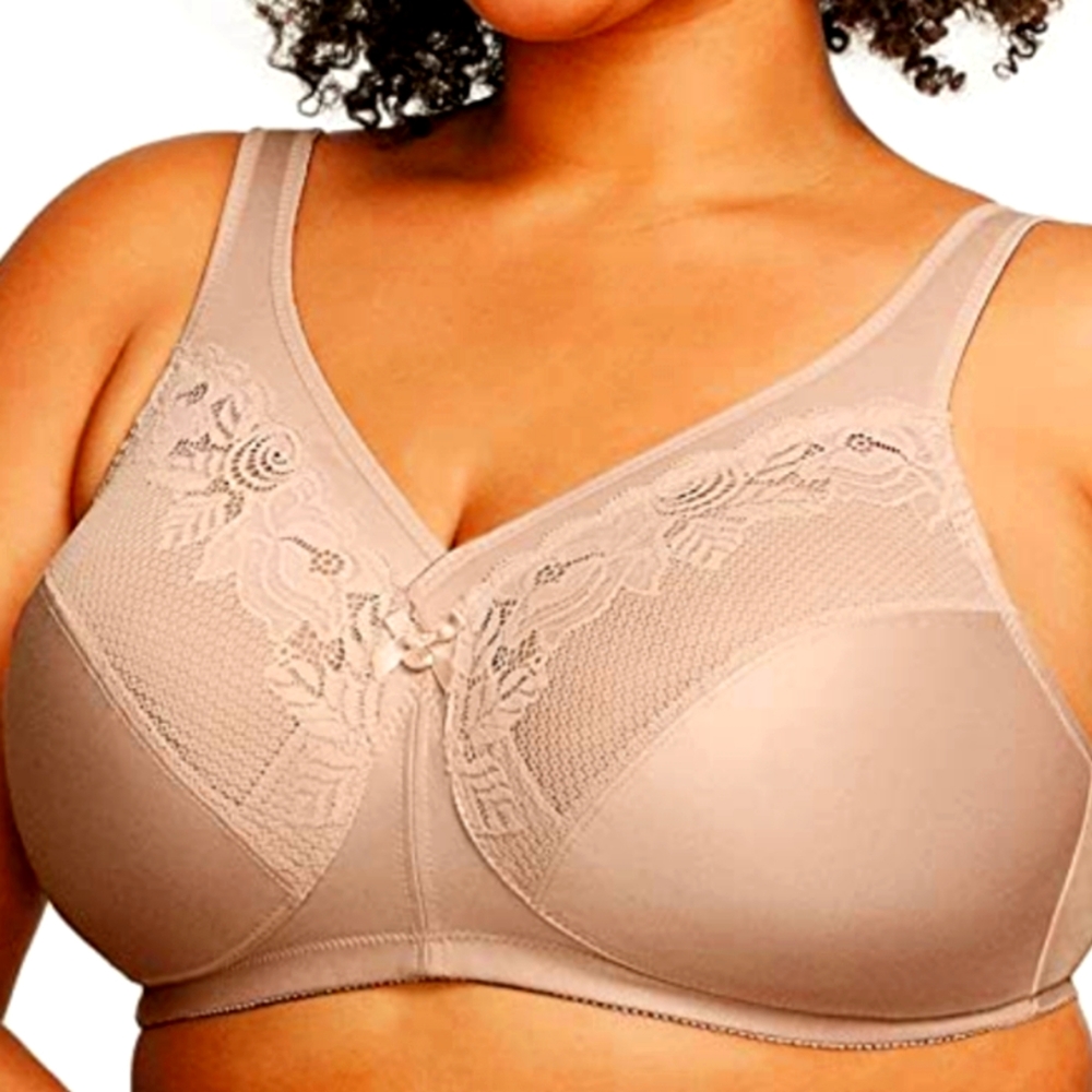 Glamorise Women's Full Figure Wirefree Minimizer Support Bra #1003